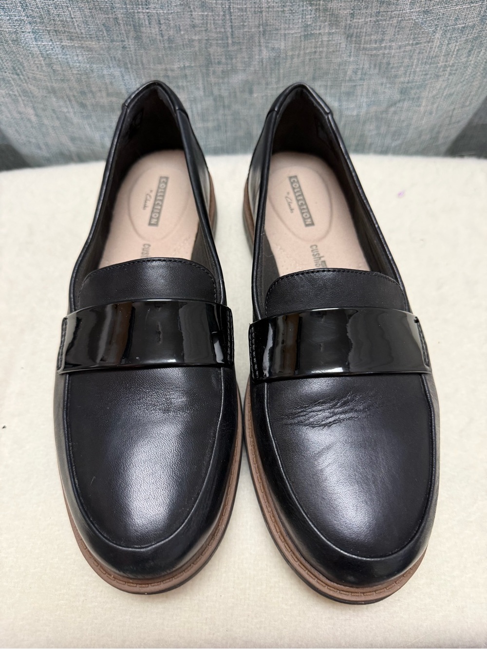 Collection B Women's Black Patent-Trim Penny Loafers